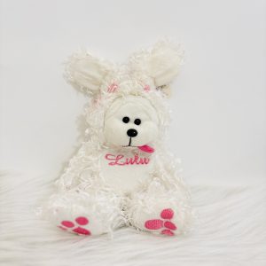 عروسک تدی سفید Lulu با لباس خرگوشی Beanie Kids