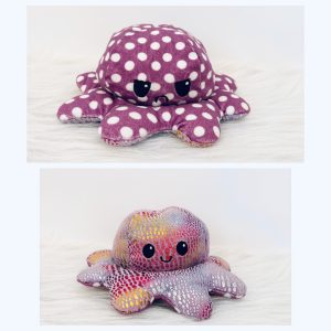 عروسک هشت پا مودی دو رو بنفش هولوگرامی | Reversible Octopus